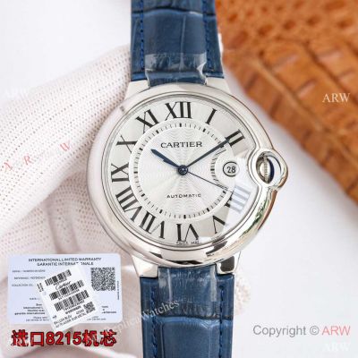 Swiss Quality Cartier Ballon Bleu de 42 Citizen Auto Watches Blue Leather Strap